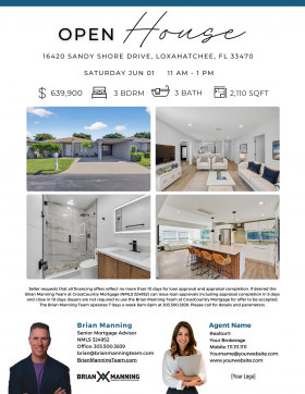 Brian Manning Open House Flyer